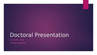 Doctoral Presentation  October 2020