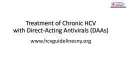 Treatment of Chronic HCV