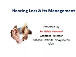 Hearing Loss & Its Management