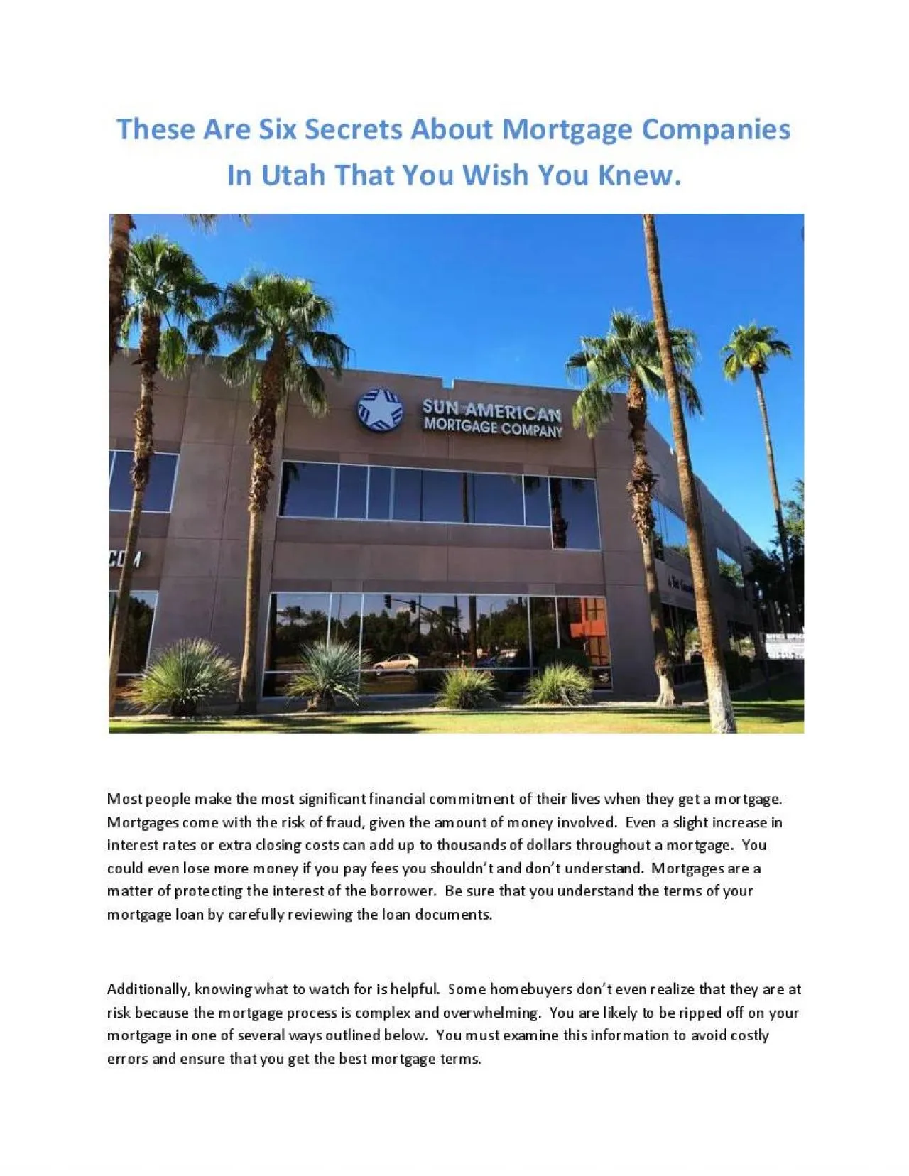 PDF-These Are Six Secrets About Mortgage Companies In Utah That You Wish You Knew.