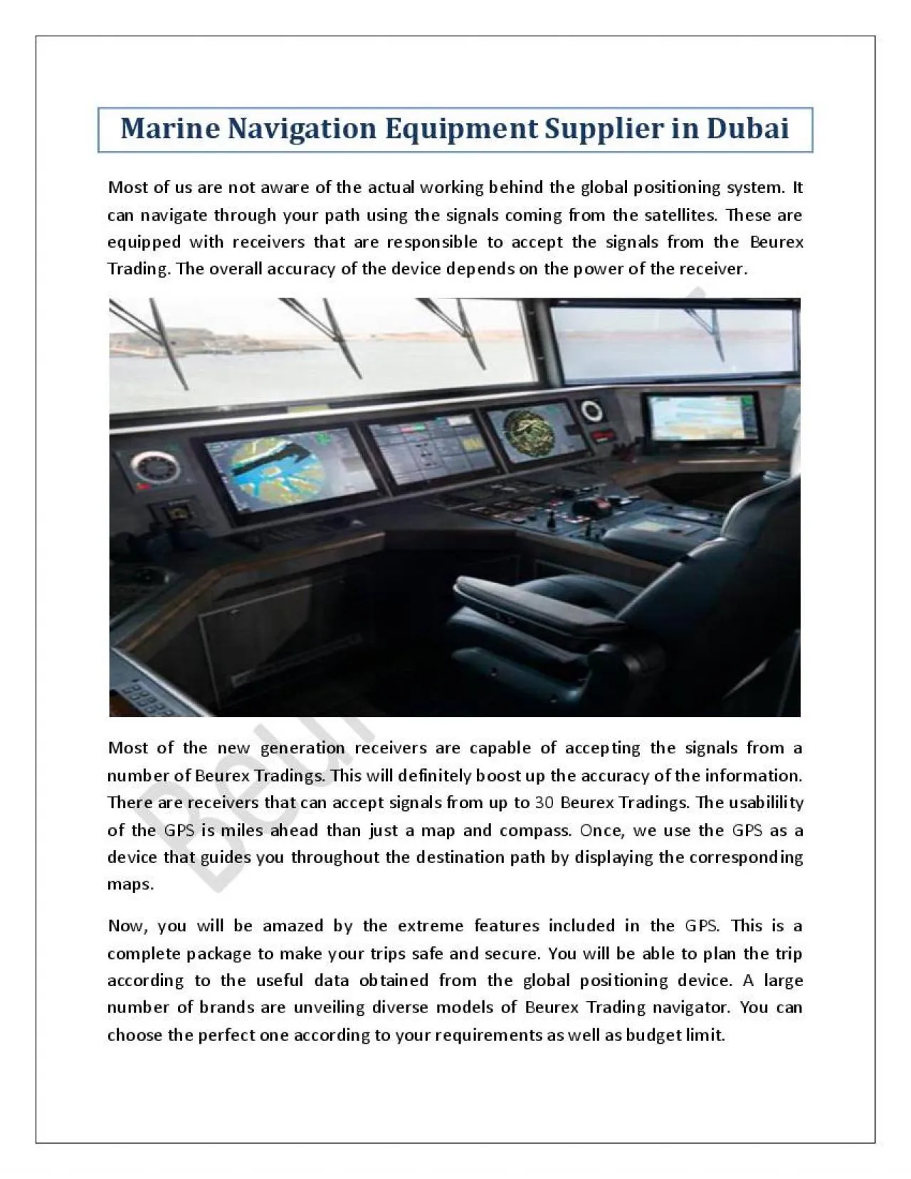 PDF-Marine Navigation Equipment Supplier in Dubai