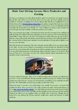 Make Your Driving Lessons More Productive and Exciting