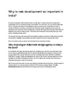 Why is web development so important in India?