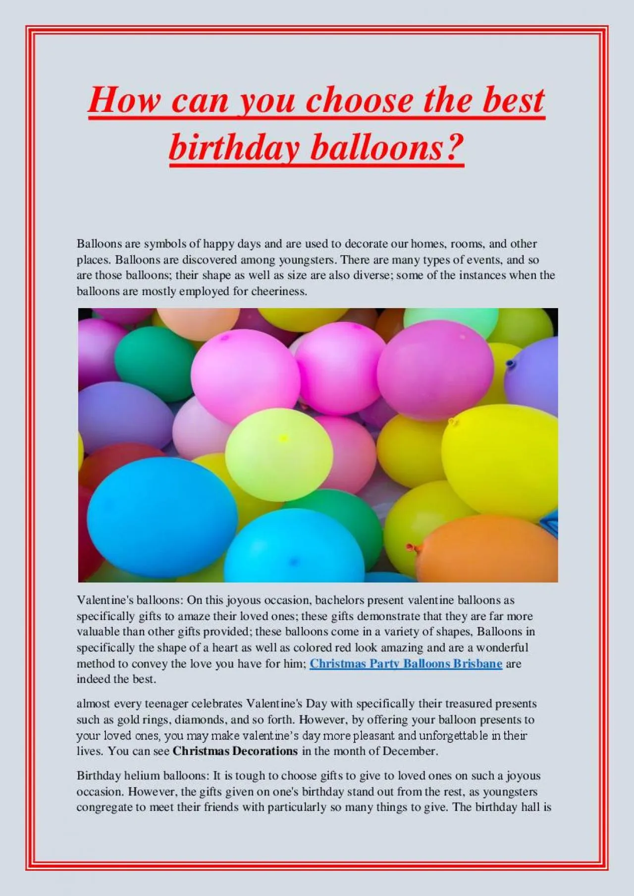 PDF-How can you choose the best birthday balloons?