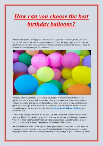 How can you choose the best birthday balloons?