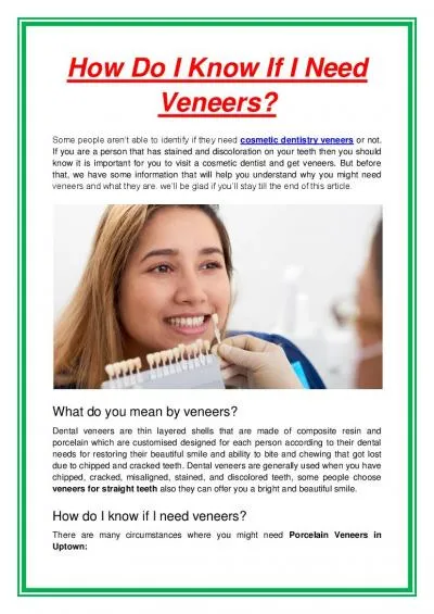 How Do I Know If I Need Veneers?