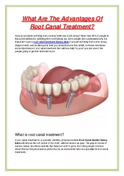 What Are The Advantages Of Root Canal Treatment?