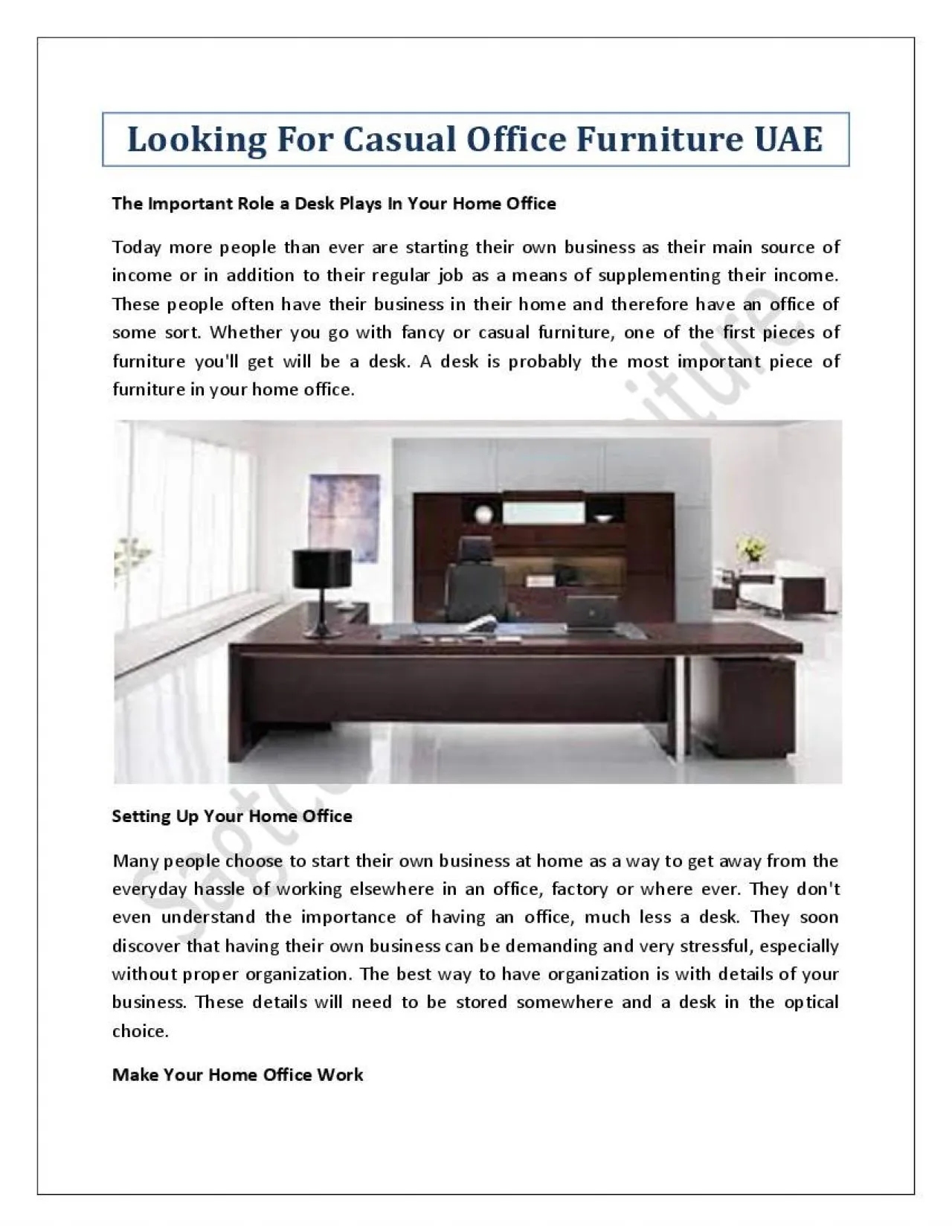 PDF-Looking For Casual Office Furniture UAE