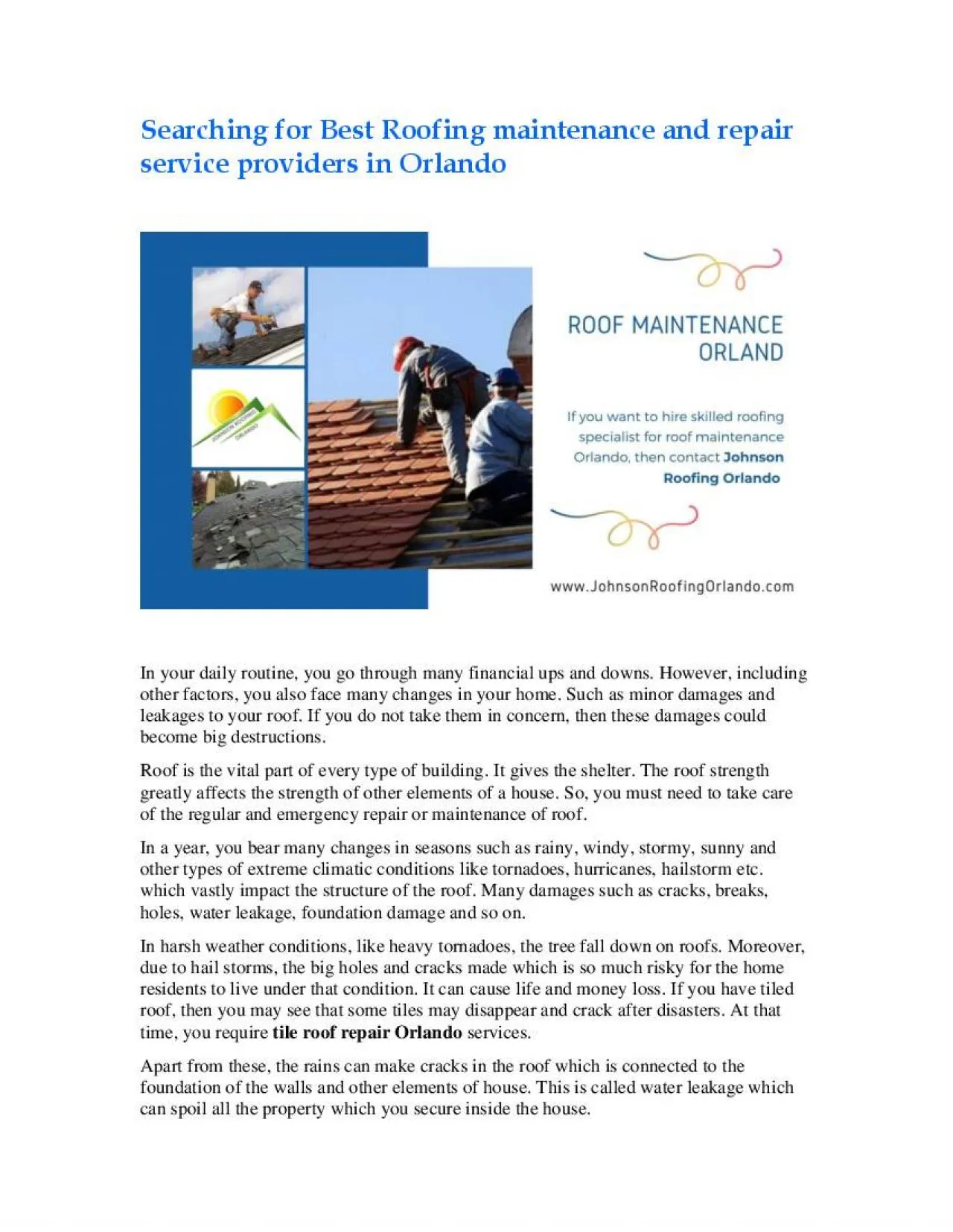 PDF-Searching for Best Roofing maintenance and repair service providers in Orlando