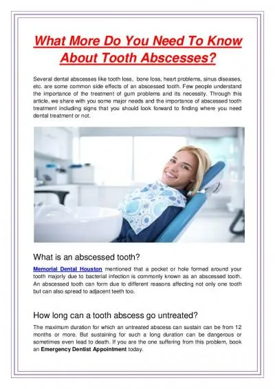 What More Do You Need To Know About Tooth Abscesses?