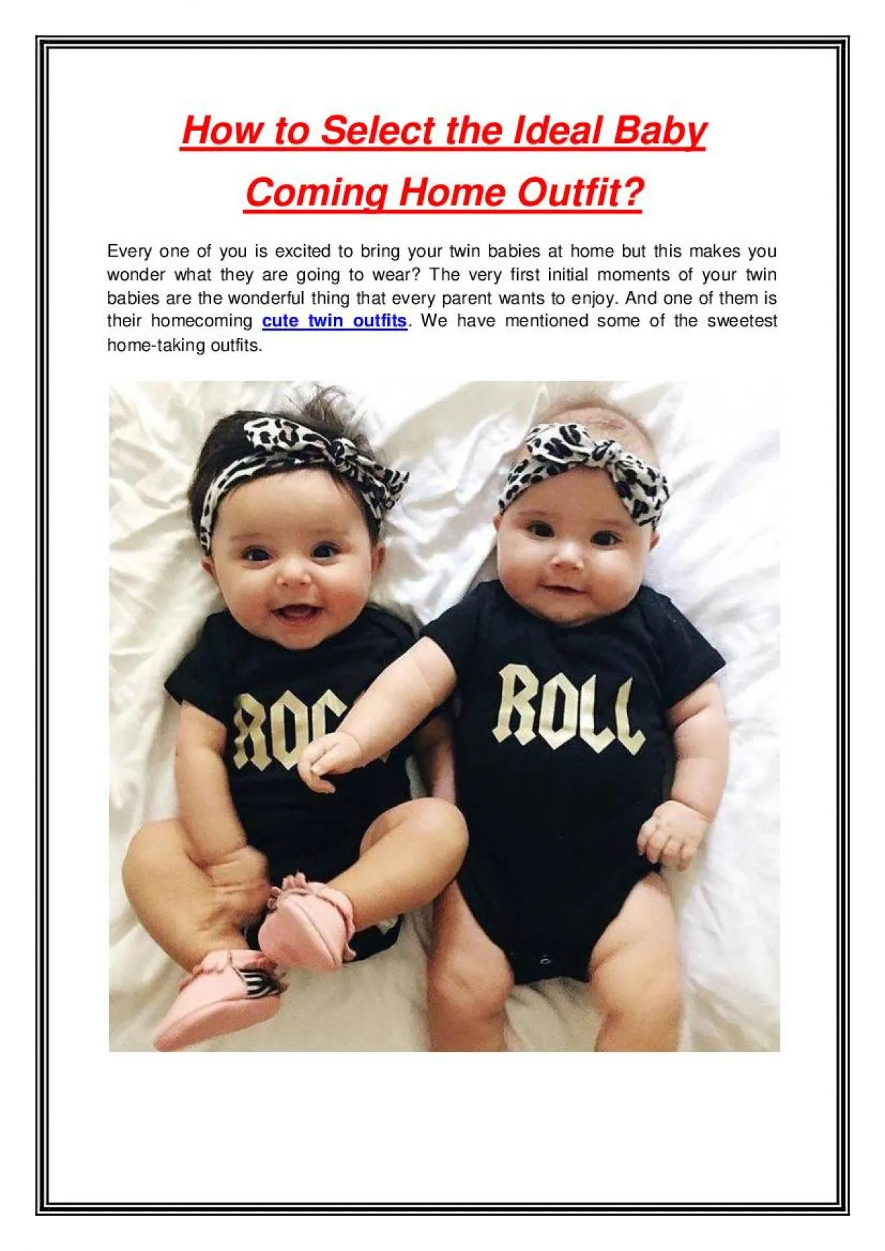 PDF-How to Select the Ideal Baby Coming Home Outfit?