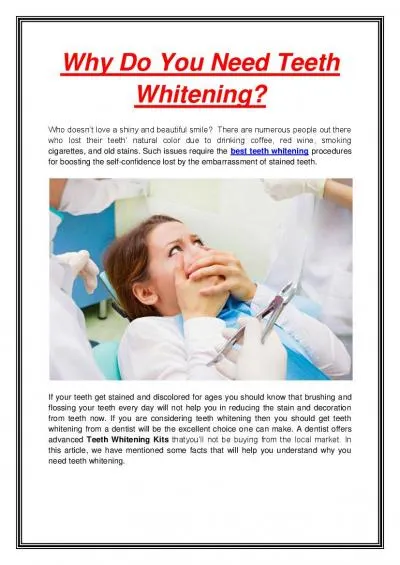 Why Do You Need Teeth Whitening?