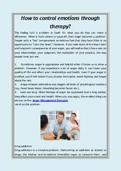 How to control emotions through therapy?