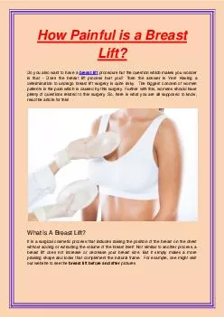 How Painful is a Breast Lift?