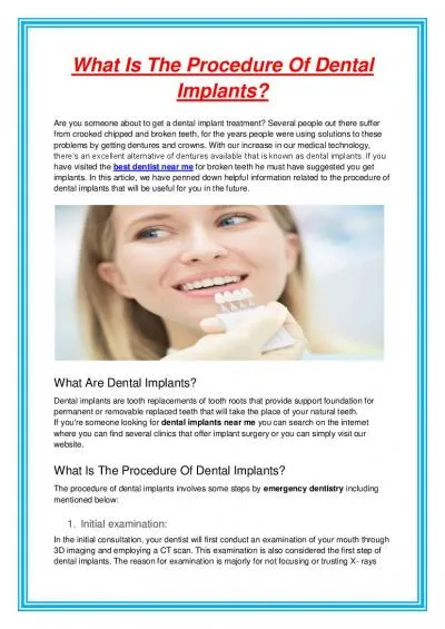 What Is The Procedure Of Dental Implants?