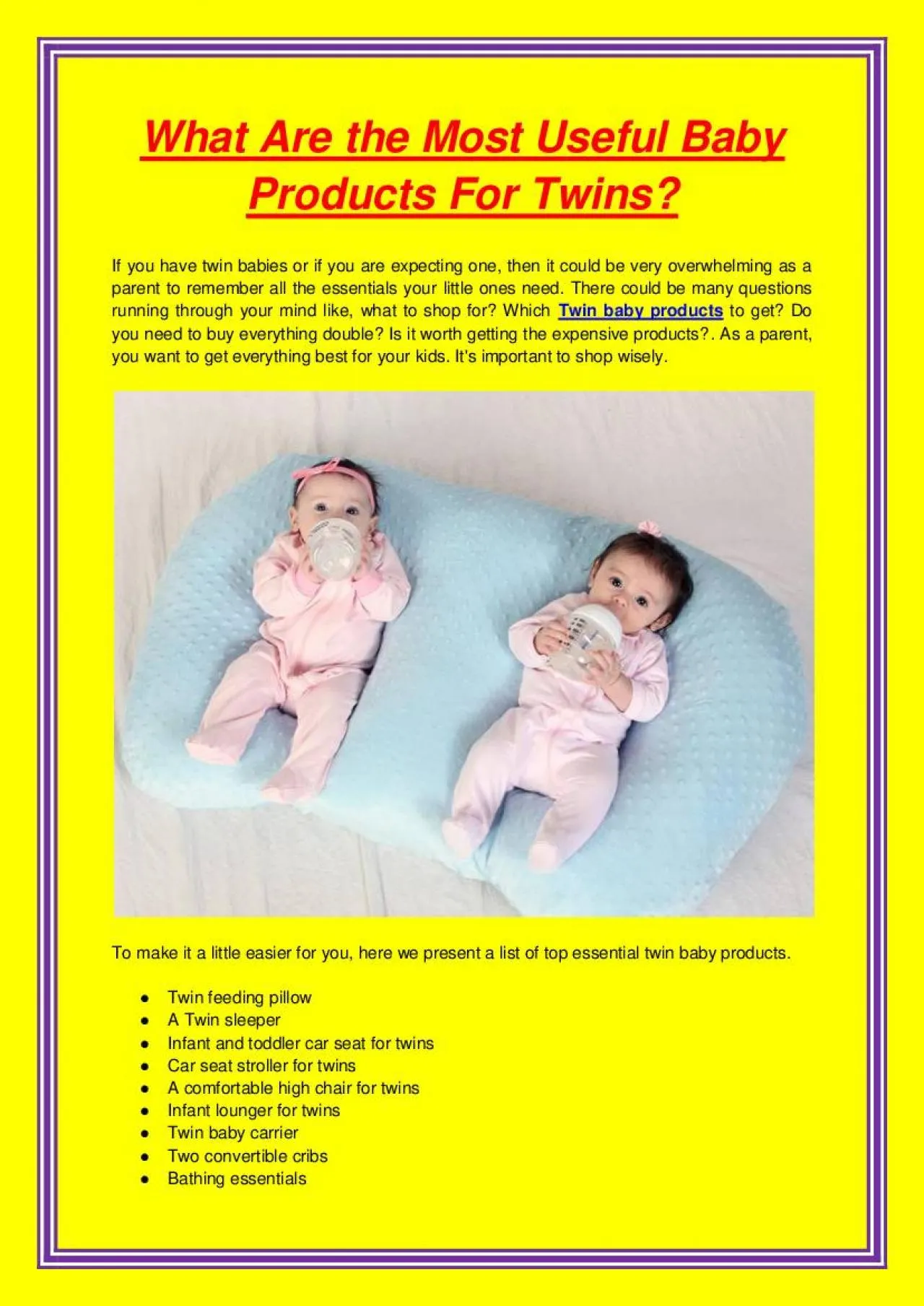 PDF-What Are the Most Useful Baby Products For Twins?