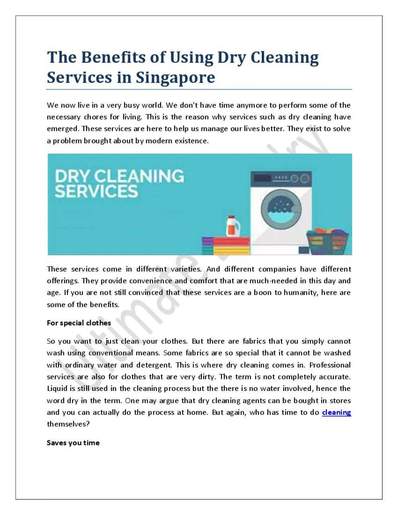 PDF-The Benefits of Using Dry Cleaning Services in Singapore