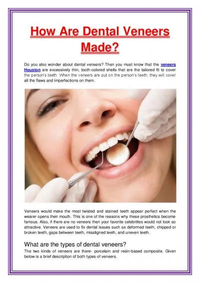 How Are Dental Veneers Made?