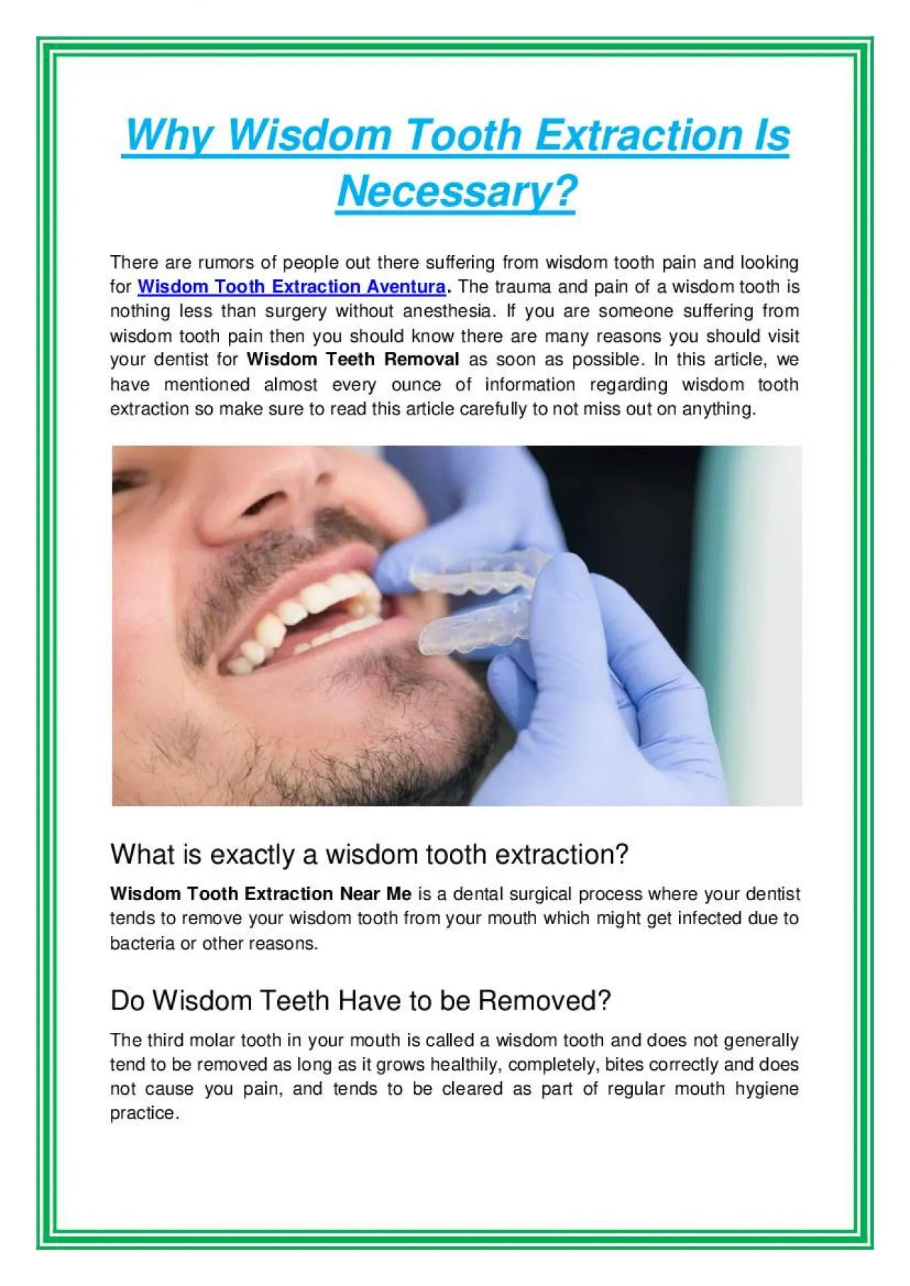 PDF-Why Wisdom Tooth Extraction Is Necessary?