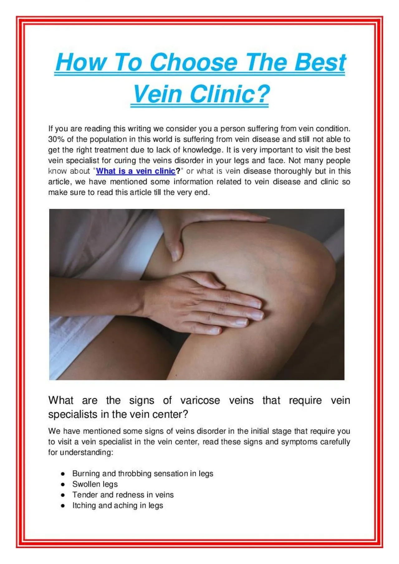 PDF-How To Choose The Best Vein Clinic?