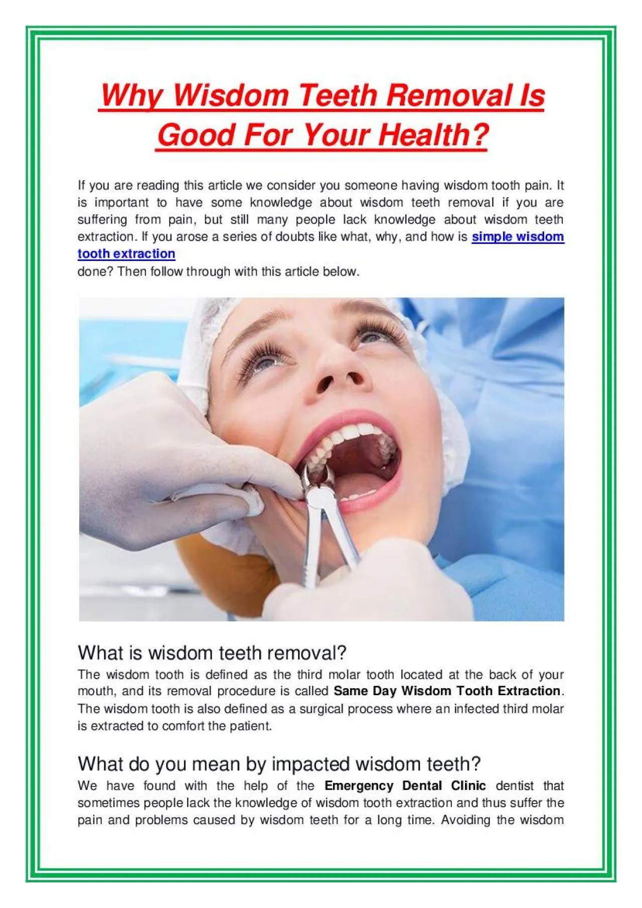 PDF-Why Wisdom Teeth Removal Is Good For Your Health?