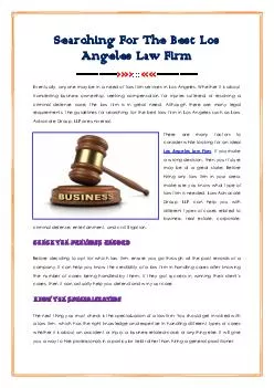 Searching For The Best Los Angeles Law Firm