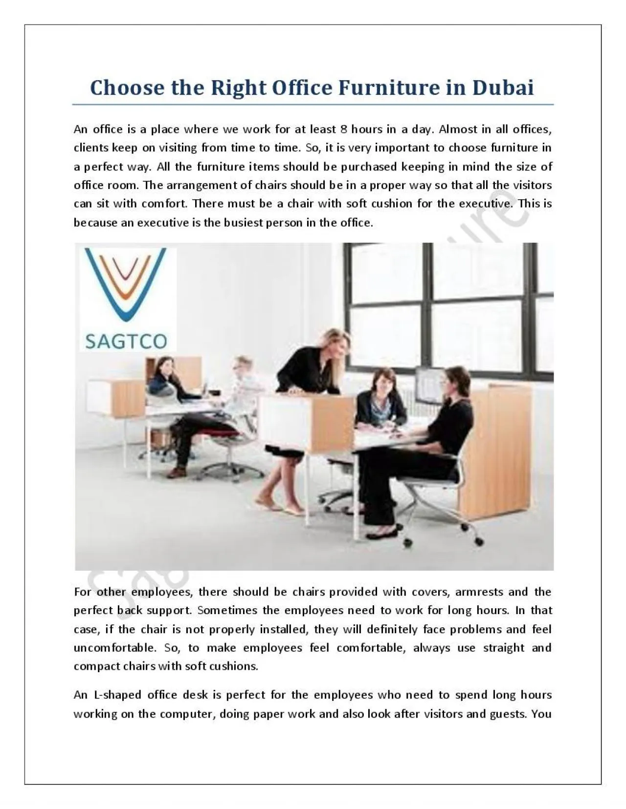 PDF-Choose the Right Office Furniture in Dubai