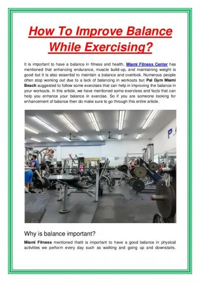 How To Improve Balance While Exercising?