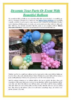 Decorate Your Party Or Event With Beautiful Balloon