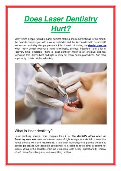 Does Laser Dentistry Hurt?