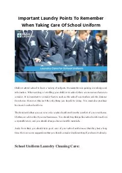 Important Laundry Points To Remember When Taking Care Of School Uniform - Prime Laundry