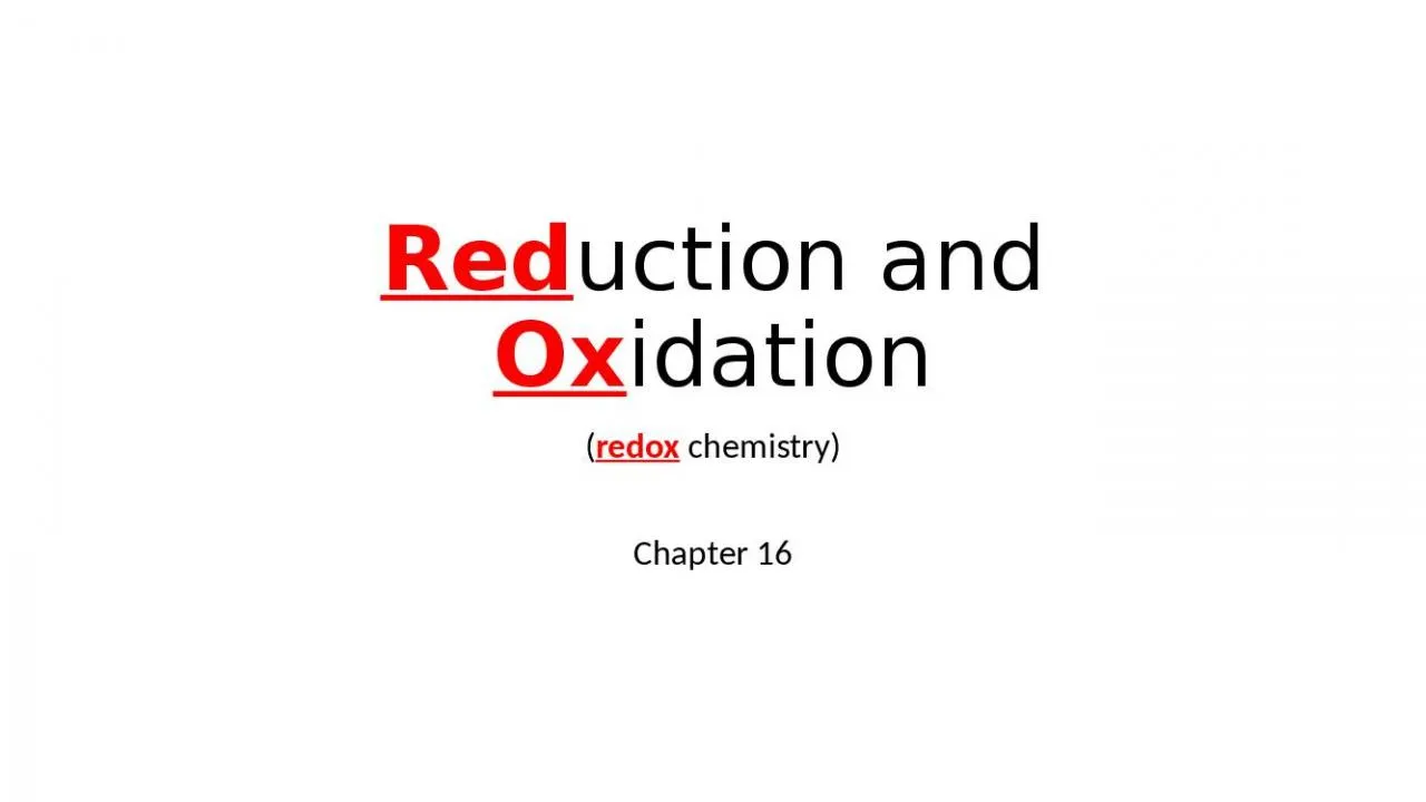 PPT-Red uction and Ox idatio