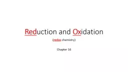 Red uction and  Ox idatio