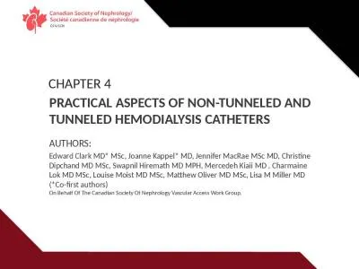 CHAPTER  4 Practical aspects of non-tunneled and tunneled hemodialysis catheters