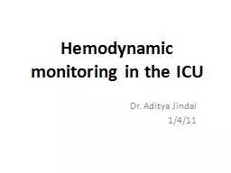 Hemodynamic monitoring in the ICU