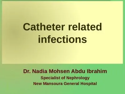 Catheter related infections