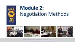Module 2: Negotiation Methods