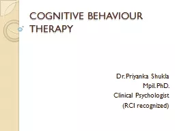 COGNITIVE BEHAVIOUR  THERAPY