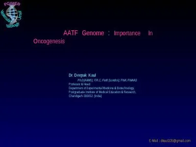 AATF Genome  :   Importance  In Oncogenesis