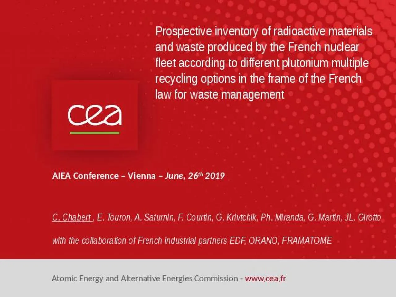 PPT-AIEA Conference – Vienna –