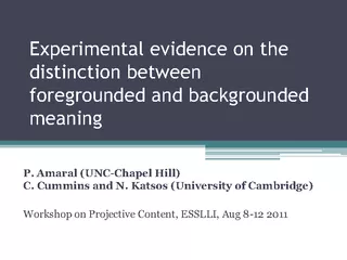 Experimental evidence on the