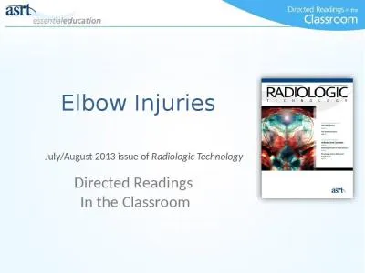 Elbow Injuries Directed Readings