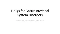 Drugs for Gastrointestinal System Disorders