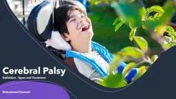 Cerebral Palsy Definition , Types and Treatment