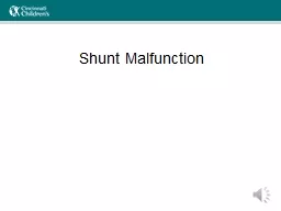 PPT-Shunt Malfunction Objectives