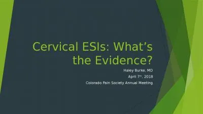 Cervical ESIs: What’s the Evidence?