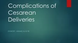 Complications  of Cesarean