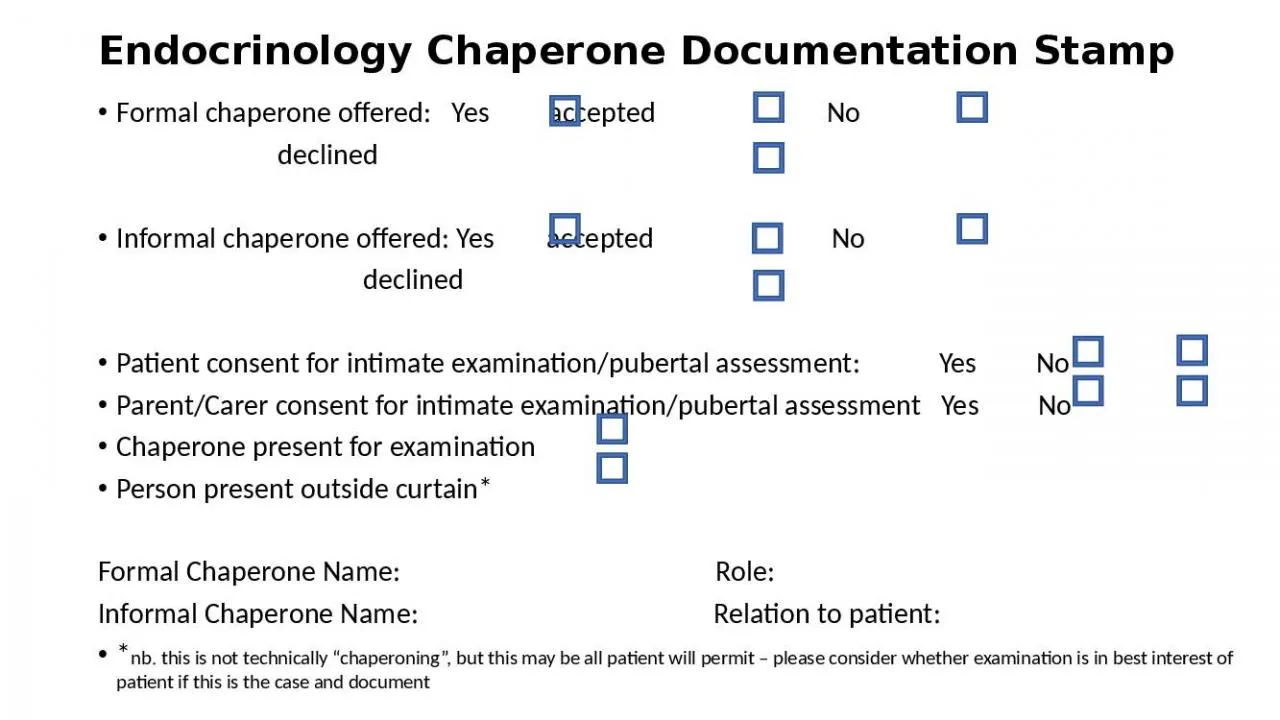 PPT-Endocrinology Chaperone Documentation Stamp