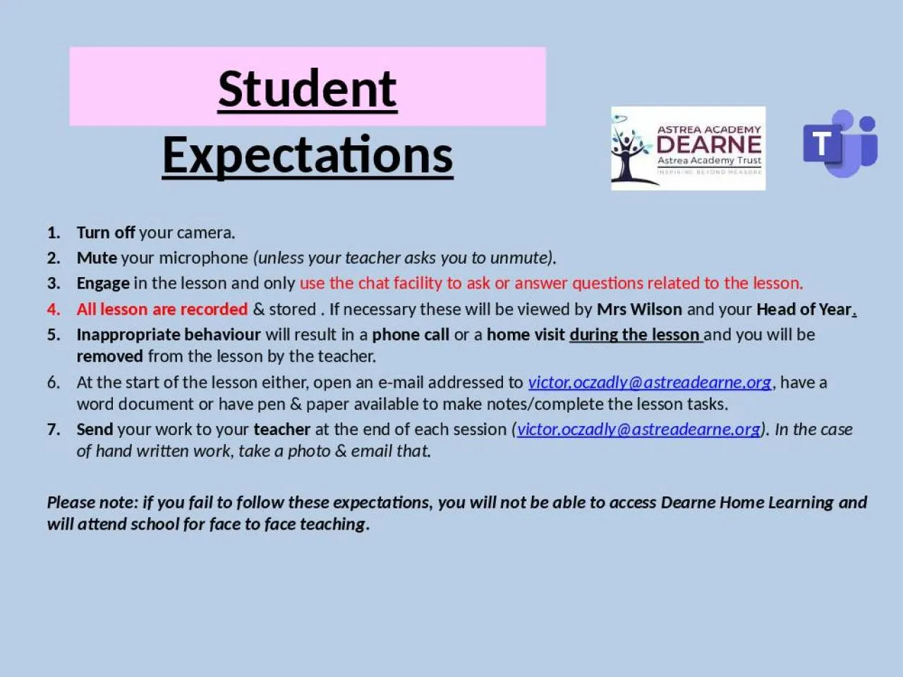 PPT-Student Expectations Turn off