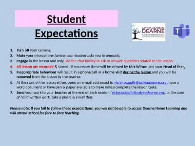 Student Expectations Turn off